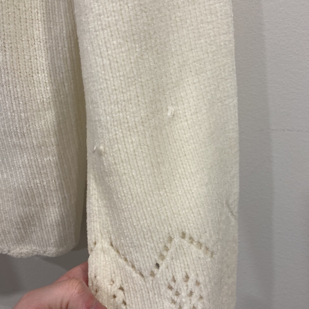 Penman's White Crochet Knit Sweater Boho - Picture 10 of 13